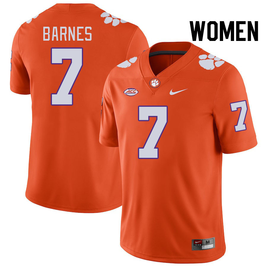 Women #7 Khalil Barnes Clemson Tigers College Football Jerseys Stitched-Orange